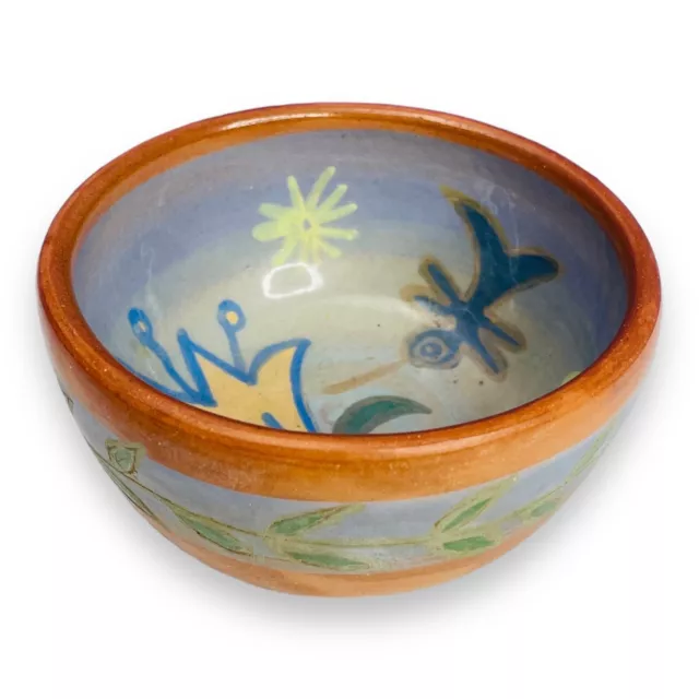 Vintage Pablo Seminario Urubamba Floral Motif Pottery Trinket Dish Cusco Peru