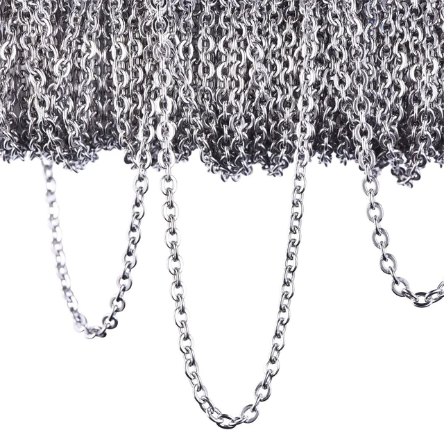 Collar de cadena de eslabones de cadena de cable de acero inoxidable Outus de 12 metros para joyería AC