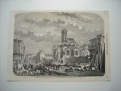 Gravure 1862. Grands Travaux De Rouen. Percement Rue De L’imperatrice A Rouen...