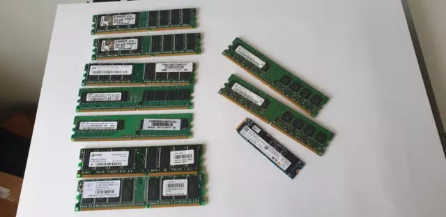 RAM Memory Joblot 512MB - 1GB - PC1 PC2 memory working - Gold Recovery?