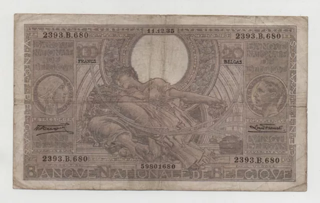 Belgium 100 Francs 1935 Pick 107 Look Scans