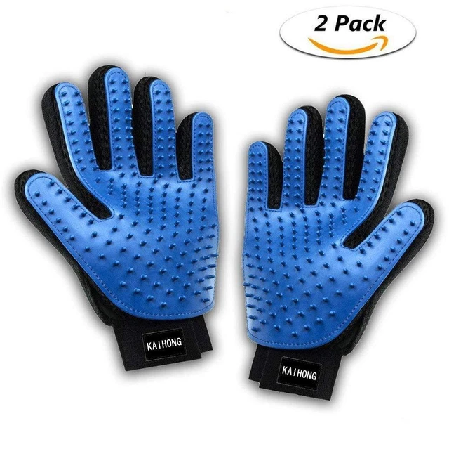 1 Pair Pet Dog Cat Hair Remover Mitt Massage Brush Deshedding Grooming Gloves