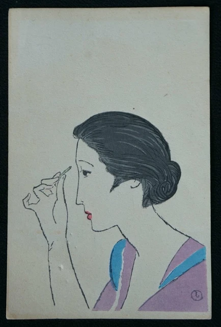 Japan woodblock print Takehisa Yumeji 1920s paper Fujin art craft