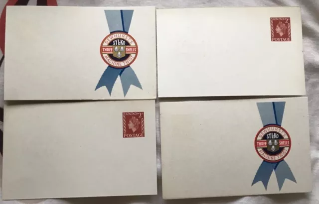 4 x Vintage Dewhurst’s ‘Sylko’ Three Shells Advertising postcards pre stamped