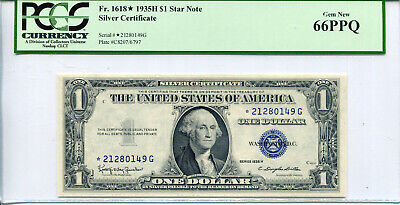 1935-H $1 Silver Certificate PCGS 66PPQ *Star* Serial #*21280149G
