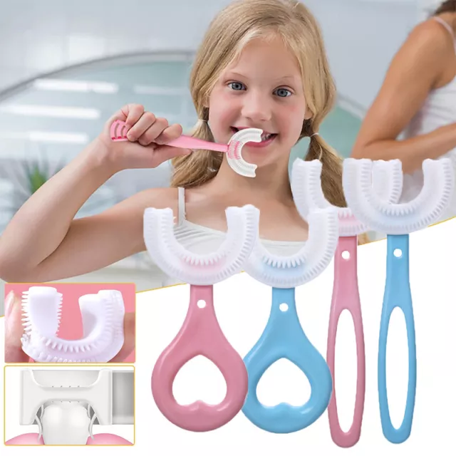 Spazzolino Da Denti Per Bambini In Silicone A Forma Di U Morbido Sicuro ☆