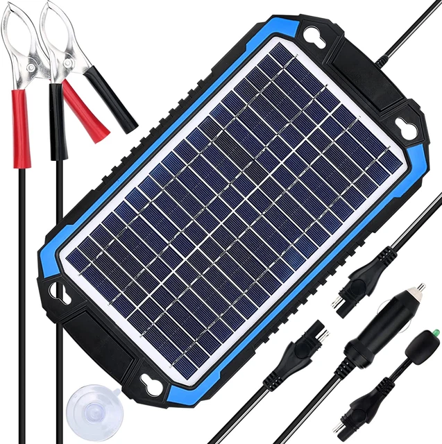 SUNER POWER 12V Solar Car Battery Charger & Maintainer, 6W Waterproof Solar Tric