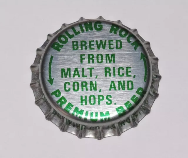 Rolling Rock Beer Bottle Cap Ingredients Vintage Nos Unused Rare Latrobe Brewing