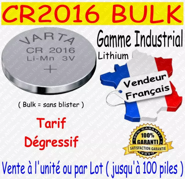 Lot de piles VARTA CR2016 Lithium 3V - Dispo aussi CR2025 CR2032 ( DLU > 2028 )