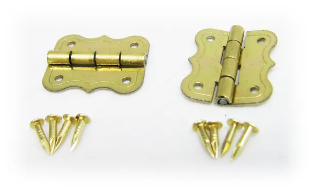 2pc. Small Brass-Plated Butterfly Hinges w/Brads - Great for Crafts!