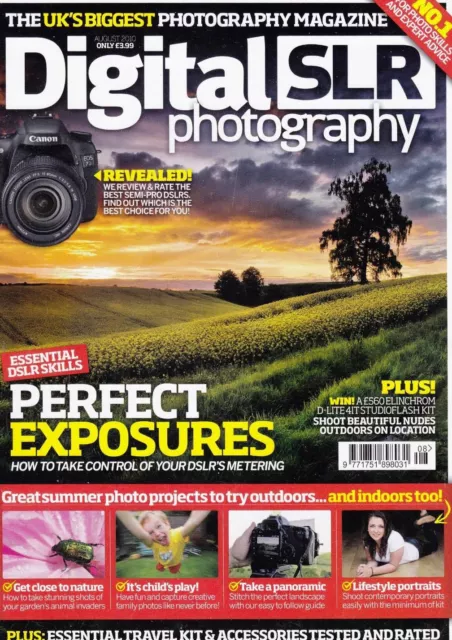 Digital SLR Photography magazine with  Nikon Canon & Sony Semi pro test Aug 2010