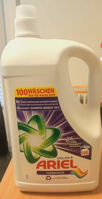 ARIEL 100 WÄSCHEN Color Flüssigwaschmittel Waschmittel Kraftvolle Fleckenentfern EUR 29,50 ...