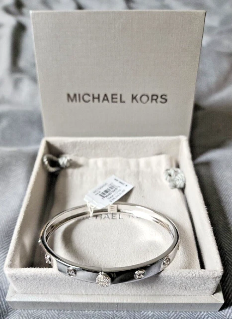MICHAEL KORS MKC1548AN040 MK Logo Bangle .925 Sterling Silver
