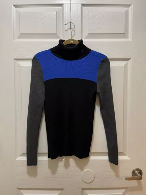 Lauren Ralph Lauren Women's Turtleneck Sweater Cotton Color Block Size M