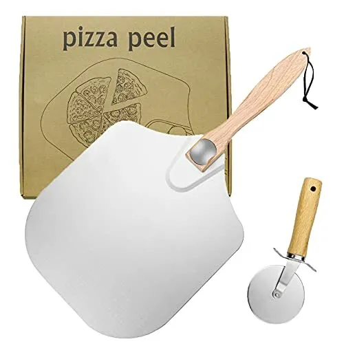 Pizza Paddle 12 Inch Aluminium Pizza Peel Shovel Pizza Cutter Foldable Handle