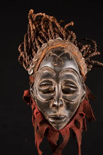 22511 Afrikanische Alte Chokwe Rasta Maske / Mask DR Kongo