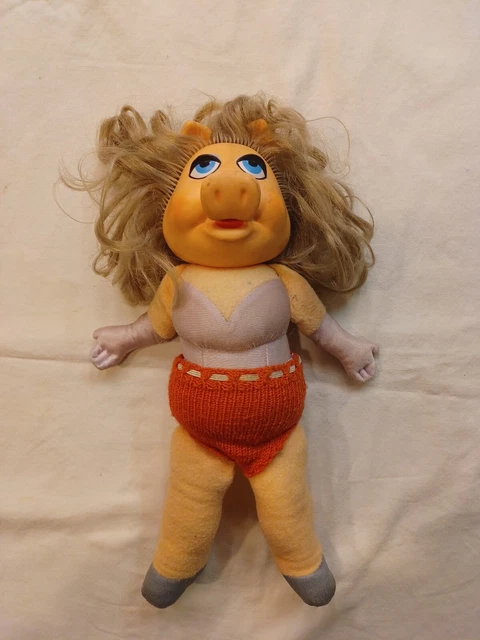 Vintage Fisher Price Jim Henson 13" Miss Piggy Muppet Doll Plush #890 No Dress