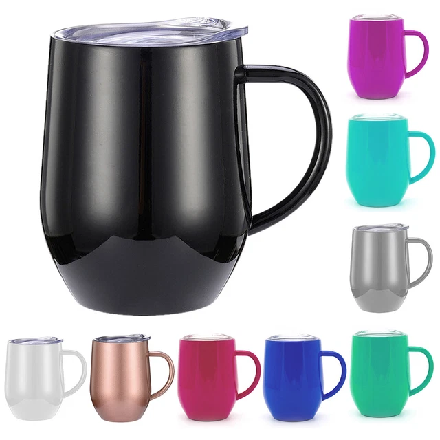 12OZ Travel Tumbler Stainless steel Coffee Mug Cup Double Wall Insulated W/ Lid