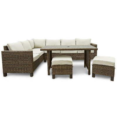 Better Homes  Gardens Brookbury Wicker Sectional Sofa Patio Dining Set, 5 Piece 4