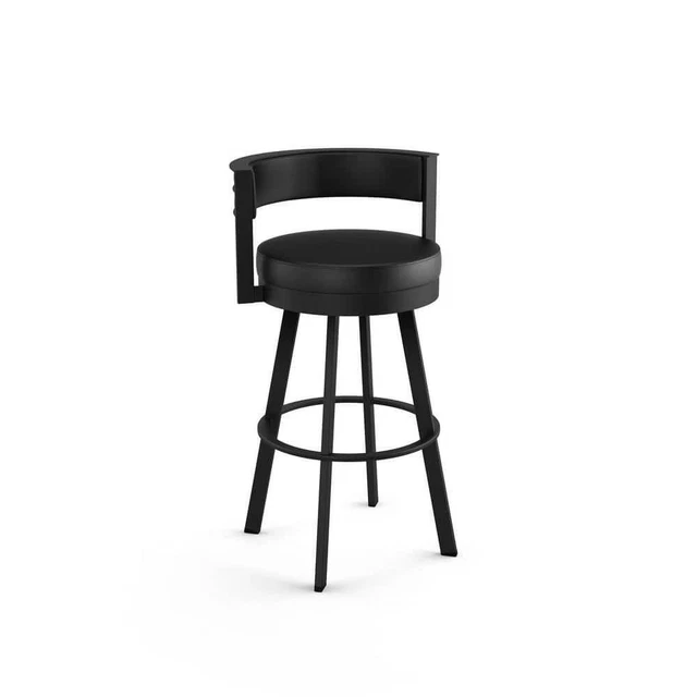 Amisco Bar Stool 33.75"X21.75"X19.25" 1-Piece+Leather+Cushioned+Foot Rest+Swivel