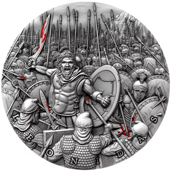 Leonidas Great Commanders 2 oz Silver Coin 5$ Niue 2019