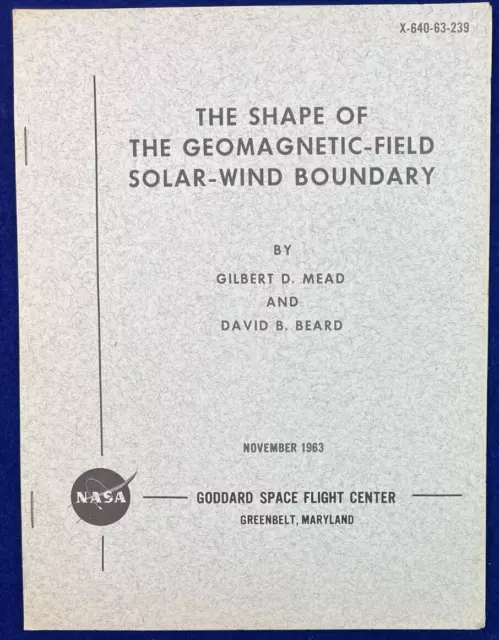 1963 Shape of Geomagnetic Field Solar Wind Boundary Mead NASA Space Flight Book