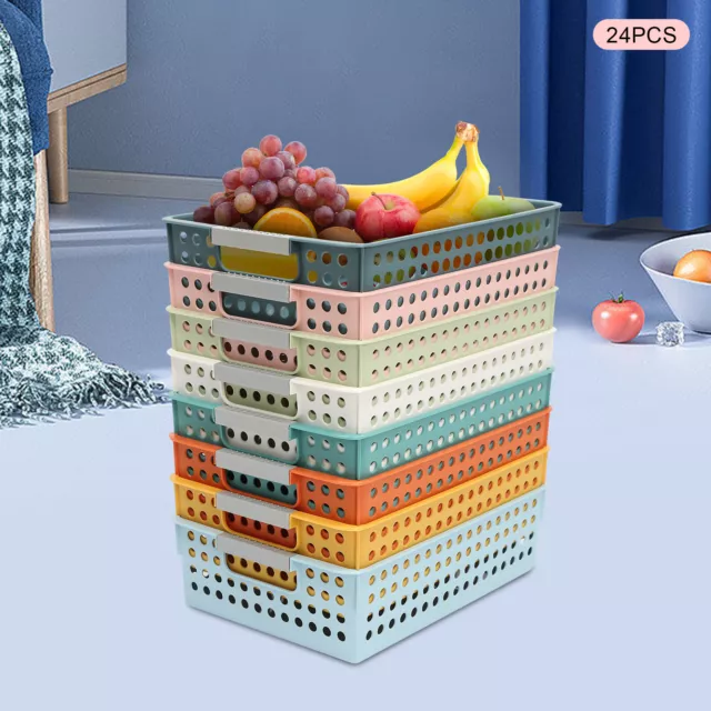 24 Packs Colorful PP Classroom Storage Baskets Organizer Bins (11.8*8.5*3.3inch)