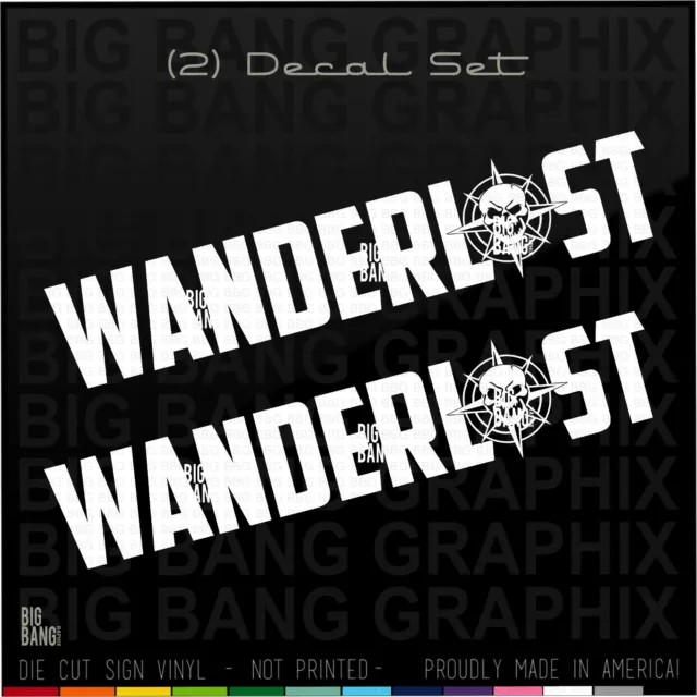 Wonderlust Wonderlost Travel Decal Sticker Badass Biker Trucker Truck Driver