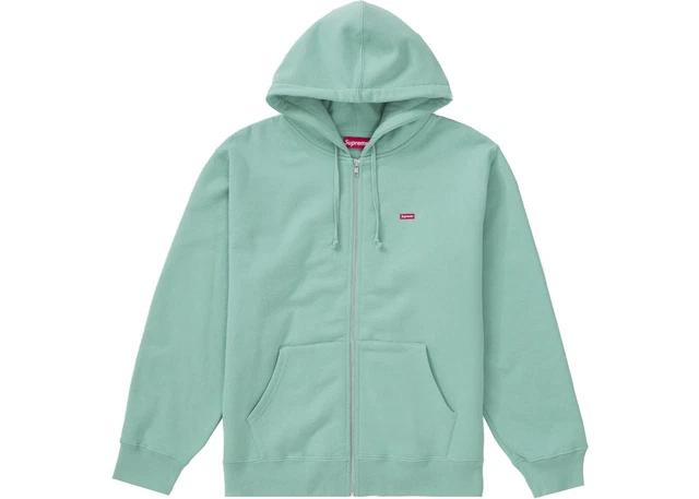Supreme Small Box Zip Up Hooded Sweatshirt Dusty Aqua Size M