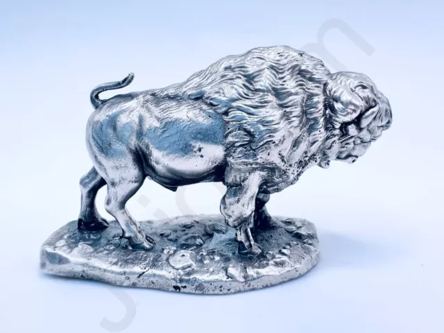 * 3 oz Hand Poured 99.9% Pure Silver Buffalo Bullion Cast Bar Statue .999+ Fine