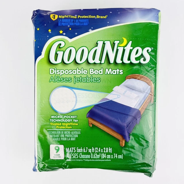 GoodNites Disposable Bed Mats - 9 Piece Number One Night Time Protection Brand￼