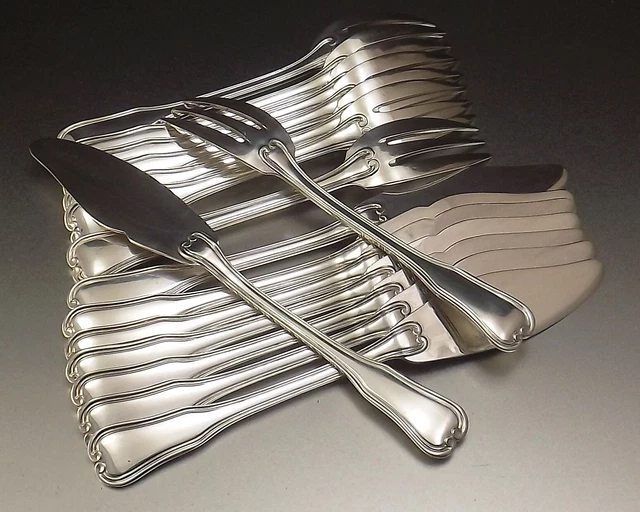 Lot De 16 Couverts à Poisson Ravinet D'Enfert – Métal Argenté, Style Art Déco