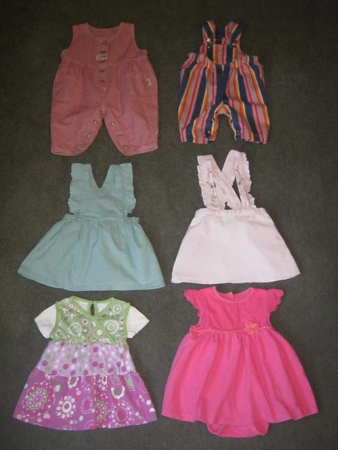 Pacchetto di 6 articoli vestiti primavera estate per bambine 3-6 m.