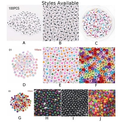 100pcs CALCIO ACRILICO stile spacer Perline Perle senza DIY-gioielli vario 
