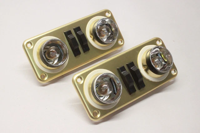 NOS Vintage Car Truck Van Accessory Dome Light Assembly Pair 12V Parts