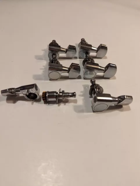 Chrome 6-in-line Tuners Tuning Pegs Machine for Fender Strat Tele Schaller type