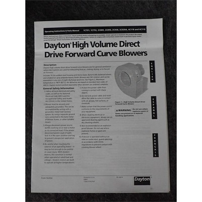 DAYTON Blower, Less Motor, 10 5/8" Wheel Diameter 2C939A* 9