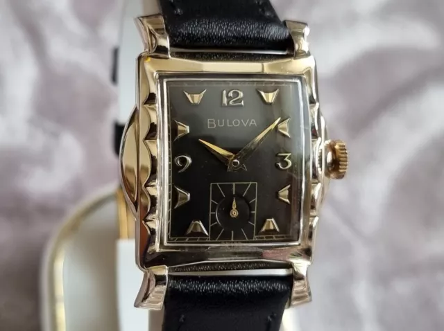 BULOVA 1956 SENATOR vintage manual wind watch 11AC dark grey