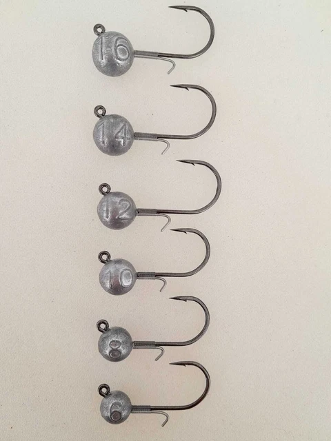 3er Packung Jig-Kopf, Jigkopf, VMC 7161, Dickdrähtig, Baitholder, Rundkopf
