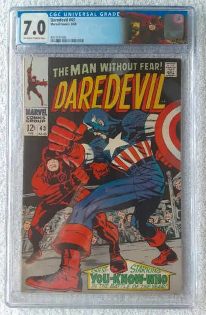 Daredevil #43 (Marvel, 8/68) CGC 7.0 FN/VF {Captain America vs. Daredevil}