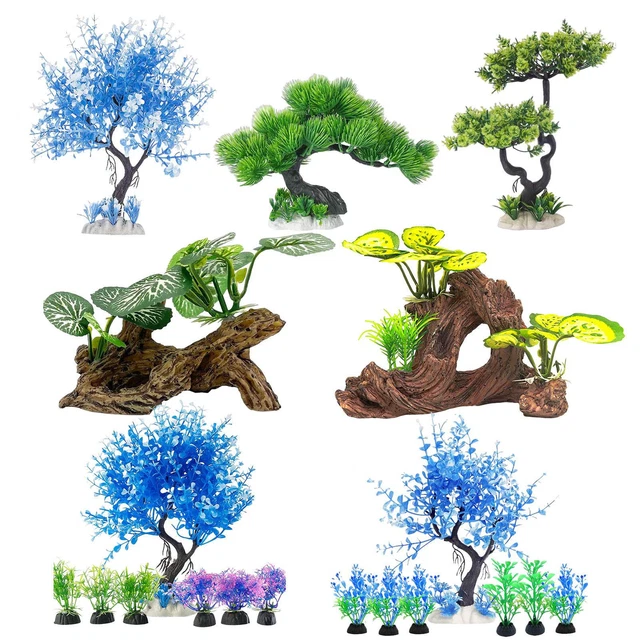 Artificial Fish Tank Plants Grass Aquarium Flower Fake Plastic Ornament Decor