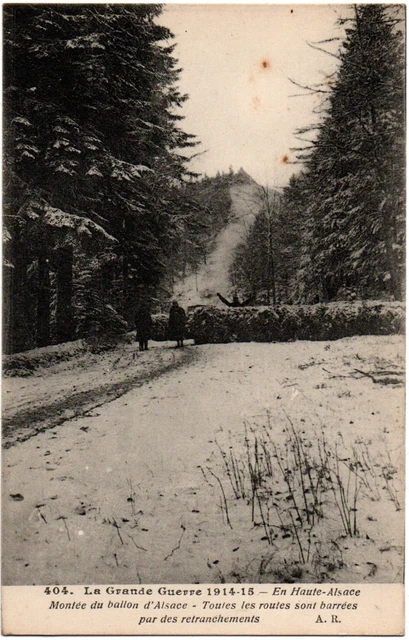 CPA 88 - Montée du Ballon d'Alsace (Vosges) - Routes barrées par retranchements