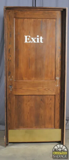 Exit Door in Jamb, 37 ¼" x 85 ¼", Fire Door, Oak Veneer, JMU Reclaimed