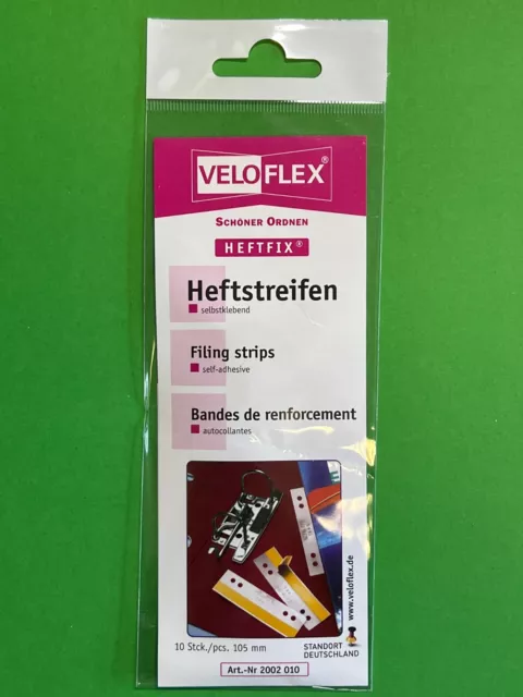 VELOFLEX Heftstreifen selbstkl. 10 St. / Packung 105 mm oder Doppel - Heftfix