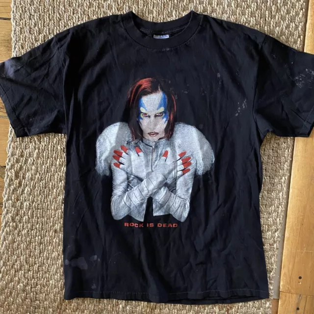 Vintage 90s Marilyn Manson Rock Is Dead T Shirt Mechanical Animals XL