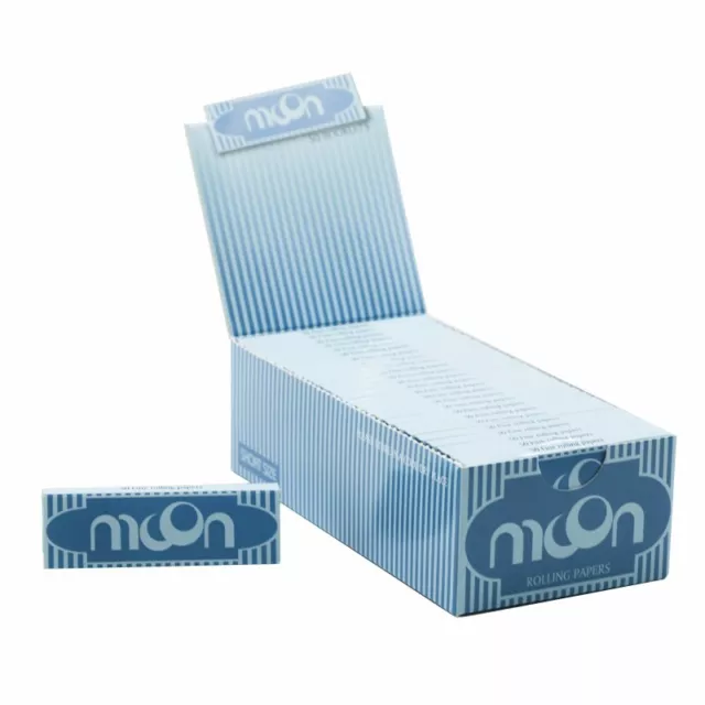 5 Box Moon Blue 1.0" 70 mm Rice Rolling Papers Cigarette Papers 250 Booklets 2