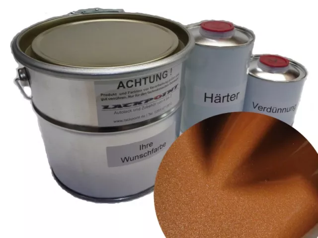 1 Litre Set 2K Peinture Chocolat Brun Métallique Mise au Point Couleur Braun