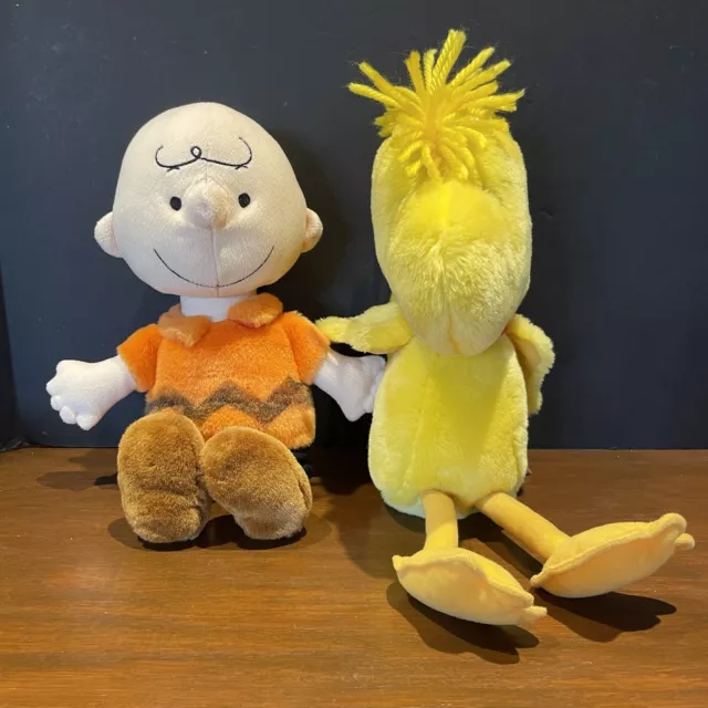 Charlie Brown 12" Woodstock 14" Peanuts Kohls Cares Plush Orange Shirt Stuffies