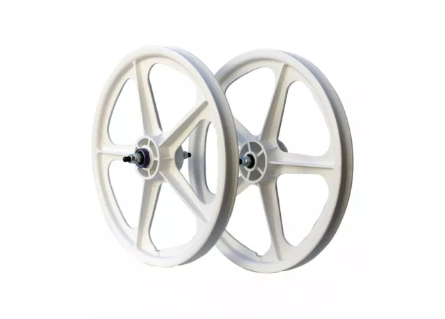 SKYWAY TUFF II Sealed Bearing Old School BMX Wheelset White 20
