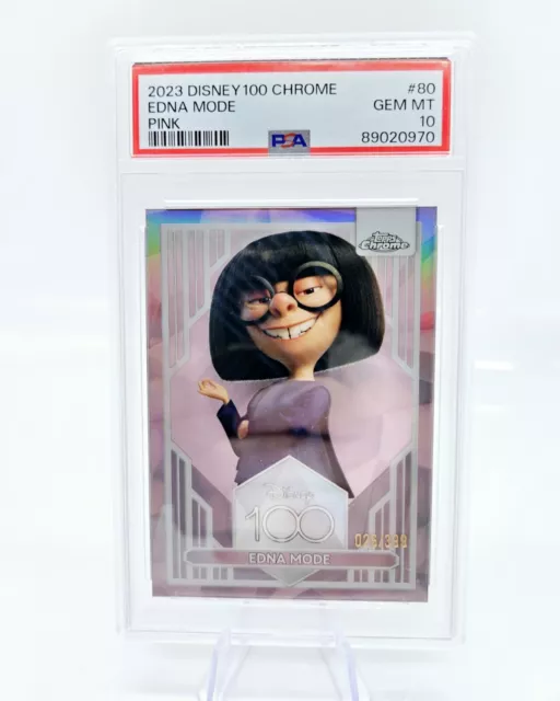 2023 Disney Topps Chrome Edna Mode #80 Incredibles Pink 26/399 PSA 10 Pop 5